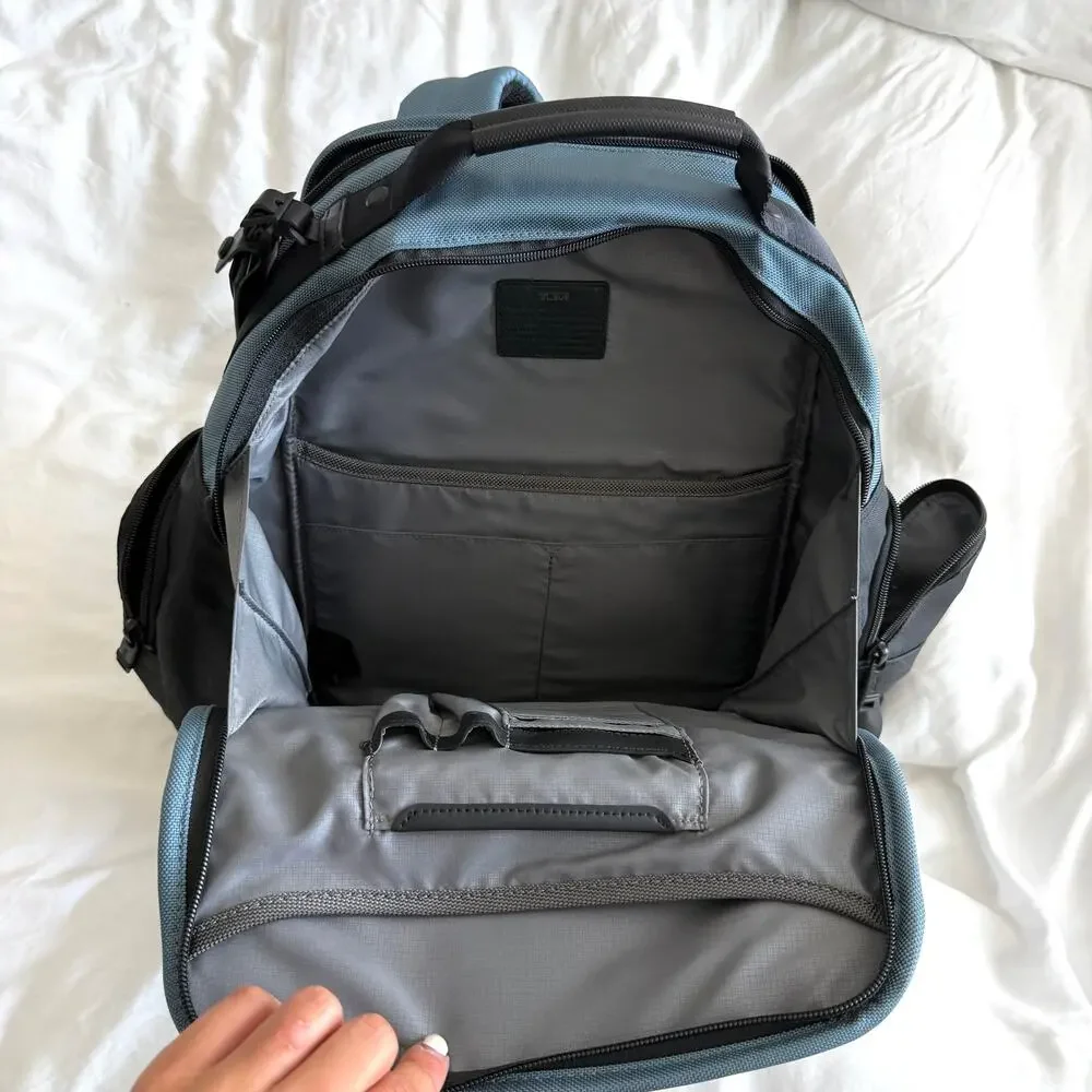 TUMI Brief Pack Backpack Storm Blue Laptop Travel Business Bag